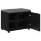Preview: Flurbank mit Kissen mit Regal Schwarze Eiche 60 x 38 x 46 cm