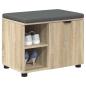 Preview: Flurbank mit Kissen mit Regal Sonoma-Eiche 60 x 38 x 46 cm