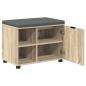 Preview: Flurbank mit Kissen mit Regal Sonoma-Eiche 60 x 38 x 46 cm