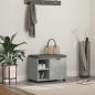 Preview: ARDEBO.de - Flurbank mit Kissen mit Regal mit Tür Betongrau 60 x 38 x 46 cm