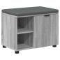 Preview: Flurbank mit Kissen mit Regal Graues Sonoma 60 x 38 x 46 cm