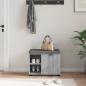 Preview: Flurbank mit Kissen mit Regal Graues Sonoma 60 x 38 x 46 cm