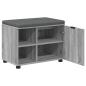 Preview: Flurbank mit Kissen mit Regal Graues Sonoma 60 x 38 x 46 cm