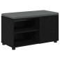 Preview: Flurbank mit Kissen mit Regal Schwarze Eiche 80 x 38 x 46 cm