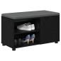 Preview: Flurbank mit Kissen mit Regal Schwarze Eiche 80 x 38 x 46 cm