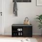 Preview: Flurbank mit Kissen mit Regal Schwarze Eiche 80 x 38 x 46 cm