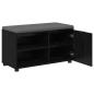 Preview: Flurbank mit Kissen mit Regal Schwarze Eiche 80 x 38 x 46 cm