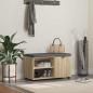 Preview: ARDEBO.de - Flurbank mit Kissen mit Regal Sonoma-Eiche 80 x 38 x 46 cm