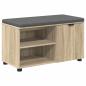 Preview: Flurbank mit Kissen mit Regal Sonoma-Eiche 80 x 38 x 46 cm