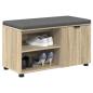 Preview: Flurbank mit Kissen mit Regal Sonoma-Eiche 80 x 38 x 46 cm
