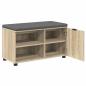 Preview: Flurbank mit Kissen mit Regal Sonoma-Eiche 80 x 38 x 46 cm