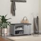 Preview: ARDEBO.de - Flurbank mit Kissen mit Regal Graues Sonoma 80 x 38 x 46 cm