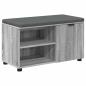Preview: Flurbank mit Kissen mit Regal Graues Sonoma 80 x 38 x 46 cm