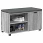 Preview: Flurbank mit Kissen mit Regal Graues Sonoma 80 x 38 x 46 cm