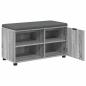 Preview: Flurbank mit Kissen mit Regal Graues Sonoma 80 x 38 x 46 cm