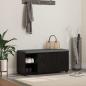 Preview: ARDEBO.de - Flurbank mit Kissen mit Regal Schwarze Eiche 100 x 38 x 46 cm