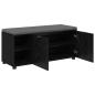 Preview: Flurbank mit Kissen mit Regal Schwarze Eiche 100 x 38 x 46 cm