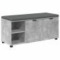 Preview: Flurbank mit Kissen mit Regal Betongrau 100 x 38 x 46 cm