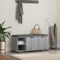Preview: ARDEBO.de - Flurbank mit Kissen mit Regal Graues Sonoma 100 x 38 x 46 cm