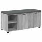 Preview: Flurbank mit Kissen mit Regal Graues Sonoma 100 x 38 x 46 cm