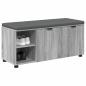 Preview: Flurbank mit Kissen mit Regal Graues Sonoma 100 x 38 x 46 cm