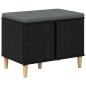 Preview: Flurbank mit Kissen mit Speicher Schwarze Eiche 60 x 38 x 46 cm