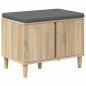 Preview: Flurbank mit Kissen mit Speicher Sonoma-Eiche 60 x 38 x 46 cm