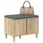 Preview: Flurbank mit Kissen mit Speicher Sonoma-Eiche 60 x 38 x 46 cm