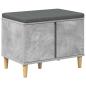 Preview: Flurbank mit Kissen mit Speicher Betongrau 60 x 38 x 46 cm