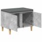 Preview: Flurbank mit Kissen mit Speicher Betongrau 60 x 38 x 46 cm