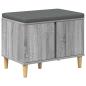 Preview: Flurbank mit Kissen mit Speicher Graues Sonoma 60 x 38 x 46 cm