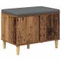 Preview: Flurbank mit Kissen mit Speicher Altholz 60 x 38 x 46 cm