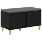Preview: Flurbank mit Kissen mit Speicher Schwarze Eiche 80 x 38 x 46 cm