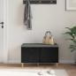 Preview: Flurbank mit Kissen mit Speicher Schwarze Eiche 80 x 38 x 46 cm