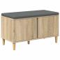 Preview: Flurbank mit Kissen mit Speicher Sonoma-Eiche 80 x 38 x 46 cm