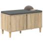 Preview: Flurbank mit Kissen mit Speicher Sonoma-Eiche 80 x 38 x 46 cm