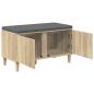Preview: Flurbank mit Kissen mit Speicher Sonoma-Eiche 80 x 38 x 46 cm