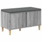 Preview: Flurbank mit Kissen mit Speicher Graues Sonoma 80 x 38 x 46 cm