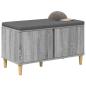 Preview: Flurbank mit Kissen mit Speicher Graues Sonoma 80 x 38 x 46 cm