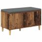Preview: Flurbank mit Kissen mit Speicher Altholz 80 x 38 x 46 cm
