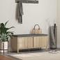 Preview: ARDEBO.de - Flurbank mit Kissen mit Speicher Sonoma-Eiche 100 x 38 x 46 cm