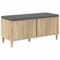 Preview: Flurbank mit Kissen mit Speicher Sonoma-Eiche 100 x 38 x 46 cm