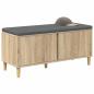 Preview: Flurbank mit Kissen mit Speicher Sonoma-Eiche 100 x 38 x 46 cm