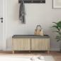 Preview: Flurbank mit Kissen mit Speicher Sonoma-Eiche 100 x 38 x 46 cm