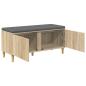 Preview: Flurbank mit Kissen mit Speicher Sonoma-Eiche 100 x 38 x 46 cm