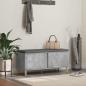Preview: ARDEBO.de - Flurbank mit Kissen mit Speicher Betongrau 100 x 38 x 46 cm