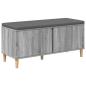 Preview: Flurbank mit Kissen mit Speicher Graues Sonoma 100 x 38 x 46 cm