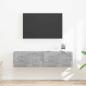 Preview: ARDEBO.de - TV-Wandschrank 2 stk. Betongrau Holzwerkstoff