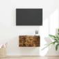 Preview: ARDEBO.de - TV-Wandschrank 60 x 31 x 29,5 cm Räuchereiche Holzwerkstoff