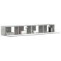 Preview: TV-Wandschrank 2 stk. Betongrau Holzwerkstoff
